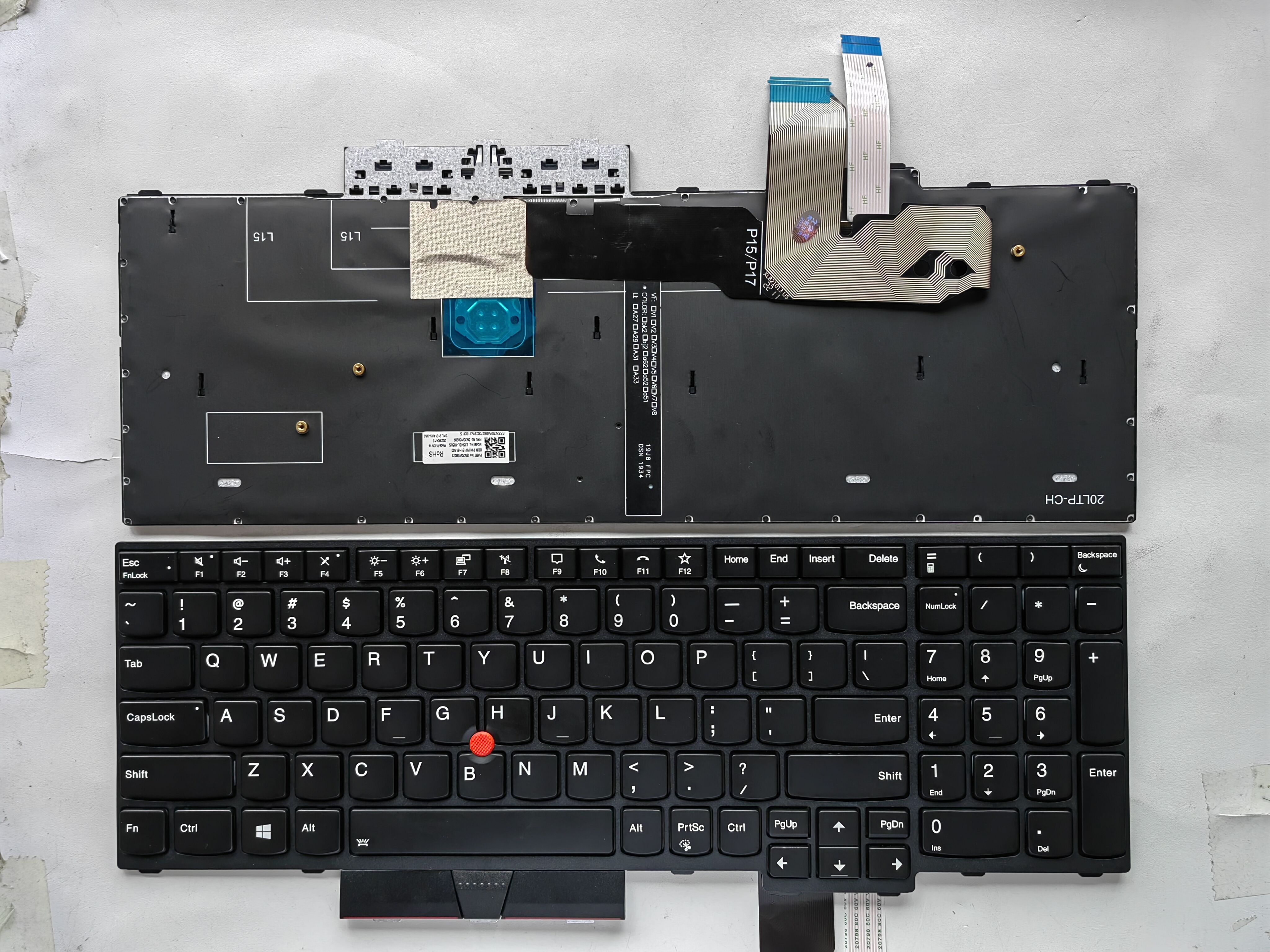 Picture of New Replacement Laptop Keyboard For IBM T15G GEN2 /P15 GEN2 /P17 GEN2 BLACK FRAME BLACK With Point Backlit (OEM) US Layout